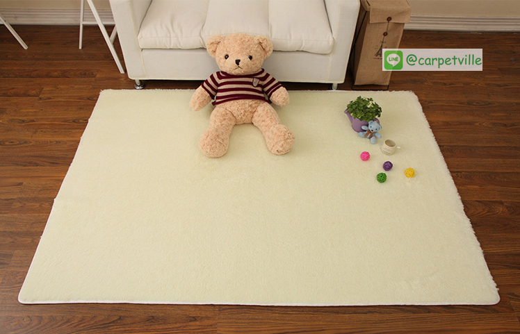 พรมขนสั้น Super Soft สีขาว