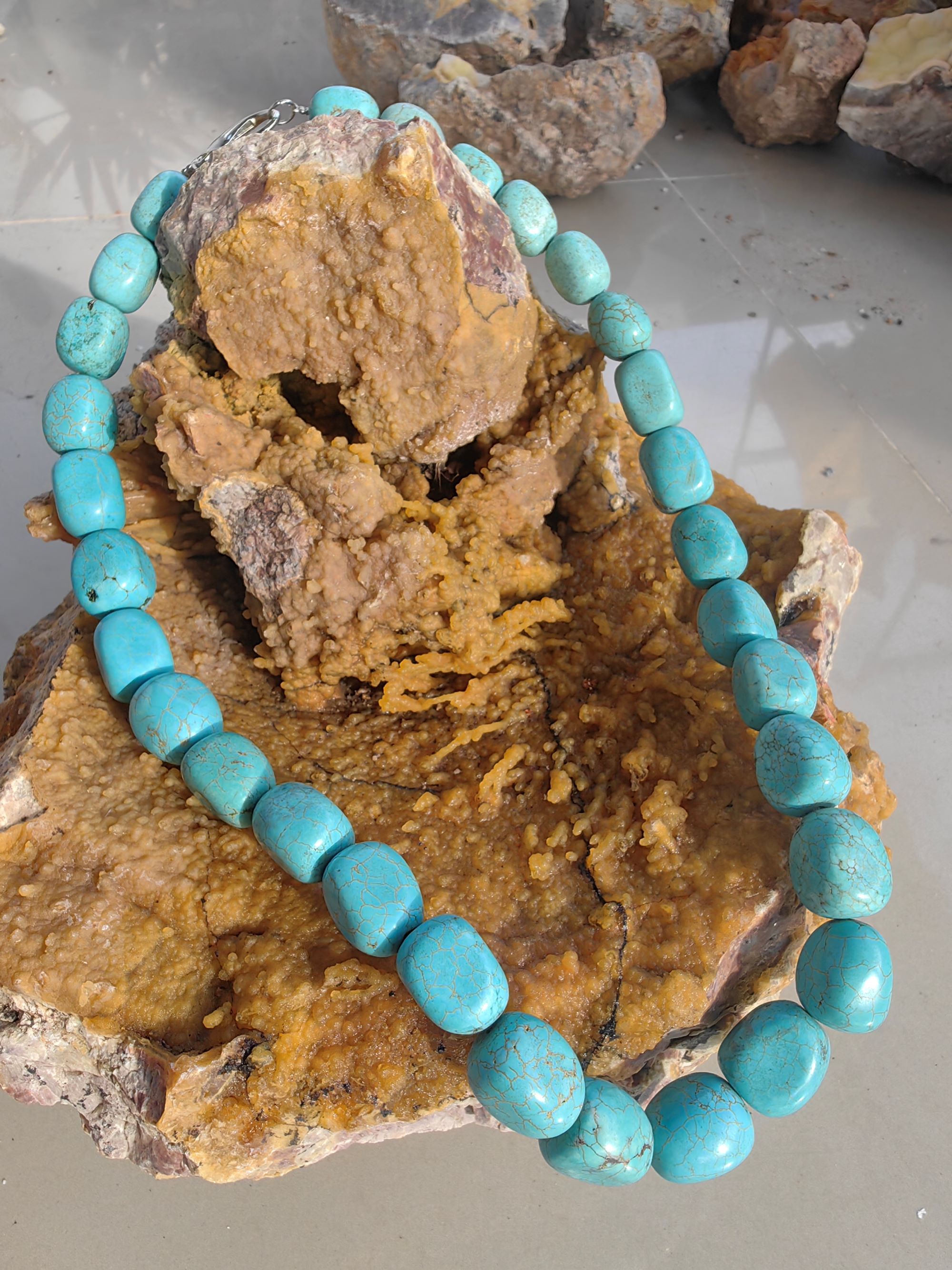 Turquoise Necklace สร้อยคอเทอร์ควอยส์ L 54cm. 800 ct.