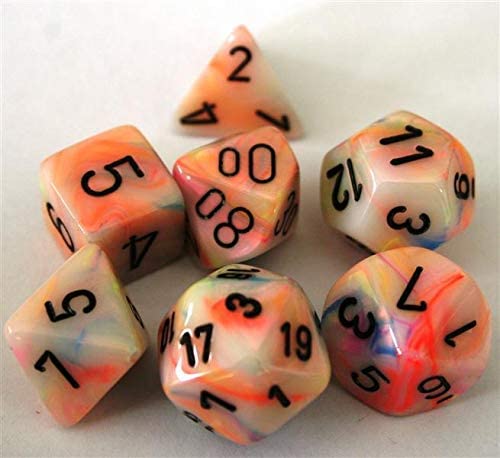 [ลูกเต๋า] Chessex: CHX 27442 7 Die Polyhedral Festive Circus Black
