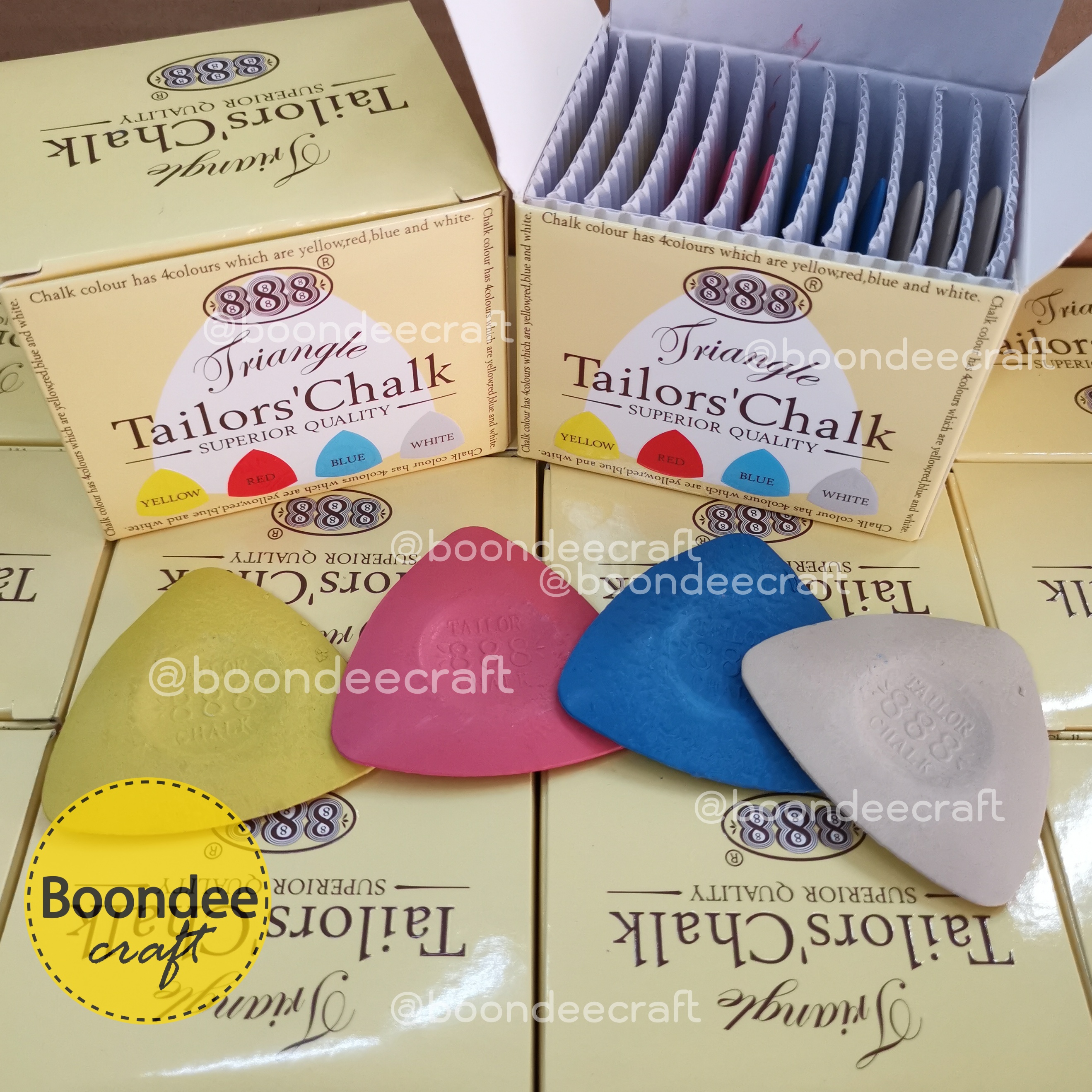 ชอล์คสามเหลี่ยม 1 กล่อง()12ชิ้น อย่างดี 888 Tailor's chalk