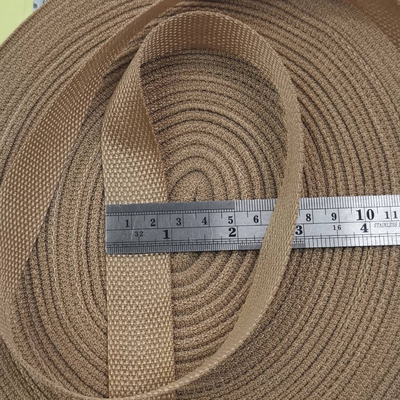 เทปผ้าPPบาง กว้าง 2.5cm ยาว50หลา สีเบจ