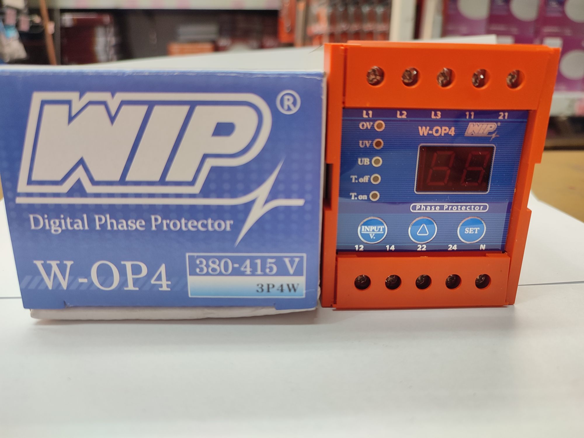 WIP เฟสโปรเทคชั่น รีเลย์ อุปกรณ์ป้องกัน ไฟตก ไฟเกิน Phase Protector 380V W-OP4 WIP(ดับบลิวไอพี)