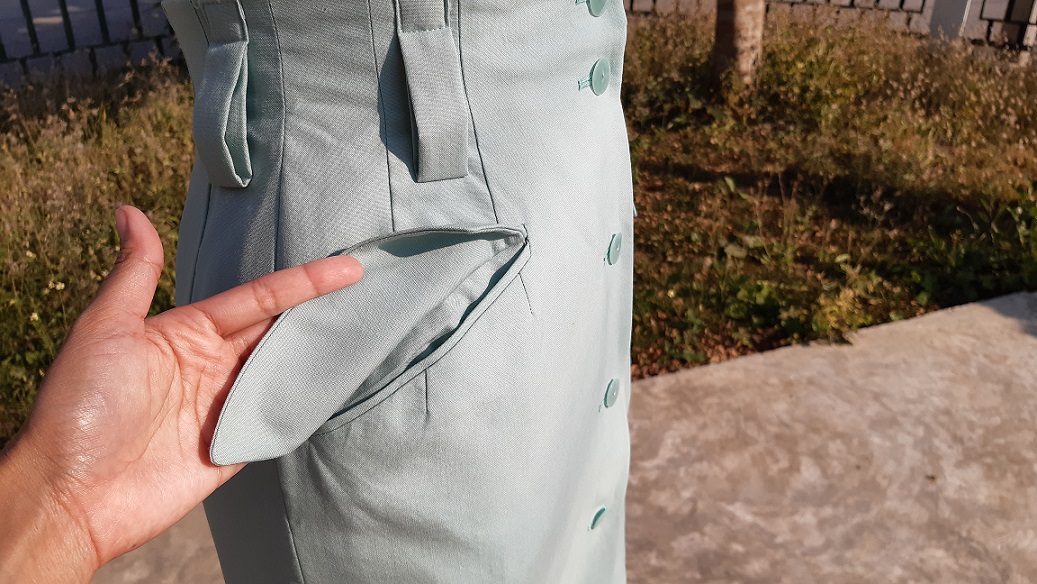 กระโปรงทรงดินสอสี้ขียวมิ้นท์