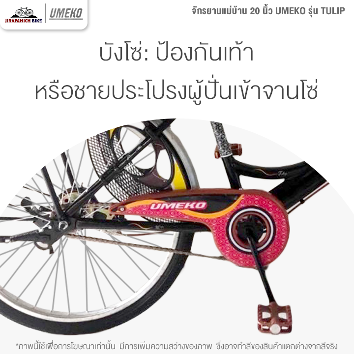 จักรยานแม่บ้าน 20 นิ้ว UMEKO รุ่น TULIP (เฟรมเหล็ก, ดรัมเบรกหลัง)