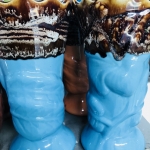 แจกันเคลือบปากหยัก8"