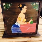 ตู้กุญแจไม้เพ้นท์ลาย