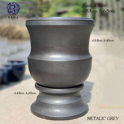 Bazilica 806 อ่างบัวเซรามิคขนาดใหญ่พร้อมฐานรอง metalic grey