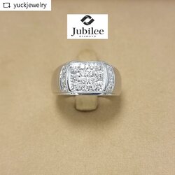 🚫ปิดการขาย(SoIdOut)🚫แหวนทองคำขาว 18k แบรนด์ Jubilee เพชรเกสร 2 ตังค์ 20 เม็ด รวม 40 ตังค์ น้ำ 96(H) ความสะอาด vvs เบอร์ 56 หน้ากว้าง 9 มิล น้ำหนัก 7.71 กรัม ราคา 17900.-(Net)