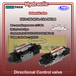 Toyooki Solenoid Valve Spring center type รุ่น HD3-3W-BGA-03A-WYA4