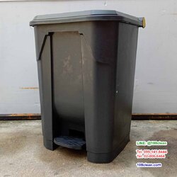 ถังขยะแบบเหยียบ ทรงเหลี่ยม สีดำ ถังขยะเท้าเหยียบ 50 ลิตร