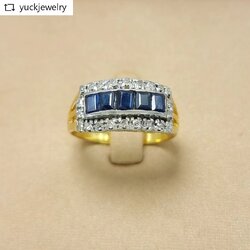 🚫ปิดการขาย(SoIdOut)🚫 แหวนโบราณหน้าปาหะ ก้านทองคำ 9K พลอยไพลิน เพชรกุหลาบ 1 ตัง 22 เม็ด ไซส์ 60 น้ำหนัก 3.8 กรัม