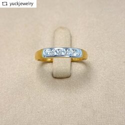 🚫ปิดการขาย(SoIdOut)🚫แหวนทองคำ 18K เพชรเกสร 5 ตัง 5 เม็ด รวม 25 ตัง น้ำ 95-96 ความสะอาด vvs-vs ไซส์ 52 น้ำหนัก 2.28 กรัม