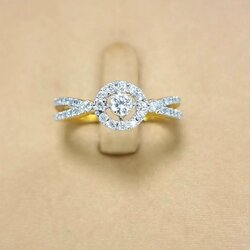 🚫ปิดการขาย(SoIdOut)🚫แหวนทองคำ 18k เพชรเกสร 10 ตัง 1 เม็ด 1.5 ตัง 2 เม็ด 1 ตัง 12 เม็ด 0.75 ตัง 32 เม็ด รวม 49 ตัง น้ำ 96-97 ความสะอาด vs ไซส์ 53 น้ำหนัก 2.8 กรัม ราคา 9700.-(Net)