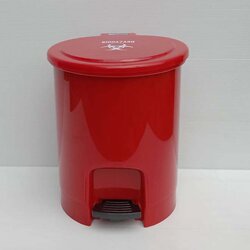 ถังขยะแบบเหยียบ สีแดง ถังขยะในห้องน้ำ ถังขยะเท้าเหยียบ 6 ลิตร