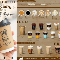 ป้ายพลาสวูดเมนูกาแฟสด (เฉพาะแพคเกจกาแฟสดเท่านั้น!!!)