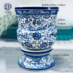 Bazilica 806 อ่างบัวเซรามิคขนาดใหญ่พร้อมฐานรอง ลายกรรณิการ์