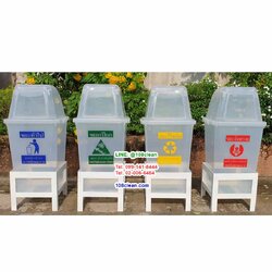 แท่นวางถังขยะแยกประเภท 60 ลิตร ขนาด 1 ช่อง ไม่มีแผงป้ายด้านหลัง