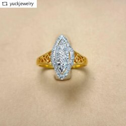 🚫ปิดการขาย(SoIdOut)🚫แหวนทองคำ 90% เพชรกุหลาบ 1.5 ตัง 8 เม็ด 1 ตัง 20 เม็ด รวม 32 ตัง ไซส์ 56 น้ำหนัก 4.4 กรัม ราคา 7900.-(Net)