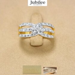 🚫ปิดการขาย(SoIdOut)🚫แหวนทองคำ 18K แบรนด์ Jubilee เพชรเกสร 33 เม็ด รวม 0.45 กะรัต น้ำ 96(H) ความสะอาด vvs แหวนเป็น Jubilee รุ่นเก่า Code เลือนลาง ไซส์ 51 น้ำหนัก 4.49 กรัม ราคา 12000.-(Net)