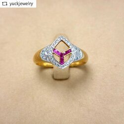 🚫ปิดการขาย(SoIdOut)🚫แหวนทองคำ 90% พลอยทับทิม เพชรเกสร 1.5 ตัง 10 เม็ด 1 ตัง 24 เม็ด รวม 39 ตัง น้ำ 95-96 ความสะอาด vs ไซส์ 60 น้ำหนัก 5.84 กรัม