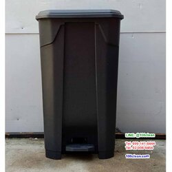 ถังขยะแบบเหยียบ ทรงเหลี่ยม สีดำ ถังขยะเท้าเหยียบ 85 ลิตร