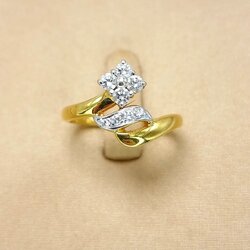 🚫ปิดการขาย(SoIdOut)🚫แหวนทองคำ 18K เพชรเกสร 7 ตัง 4 เม็ด 2 ตัง 2 เม็ด 1 ตัง 2 เม็ด รวม 34 ตัง น้ำ 96-97 ควาามสะอาด vvs ไซส์ 53 น้ำหนัก 4.12 กรัม