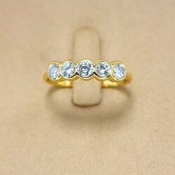 🚫ปิดการขาย(SoIdOut)🚫แหวนทองคำ 90% เพชรเกสร 12 ตัง 5 เม็ด รวม 60 ตัง น้ำ 95-96 ความสะอาด vs2-si2 ไซส์ 55 น้ำหนัก 2.45 กรัม