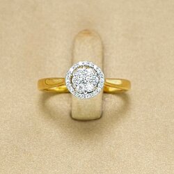 🚫ปิดการขาย(SoIdOut)🚫แหวนทองคำ 18K เพชรเกสร 3 ตัง 1 เม็ด 1.75 ตัง 6 เม็ด 0.5 ตัง 20 เม็ด รวม 23.5 ตัง น้ำ 96-97 ความสะอาด vvs-vs ไซส์ 51 น้ำหนัก 2.34 กรัม ราคา 6,800.-(Net)