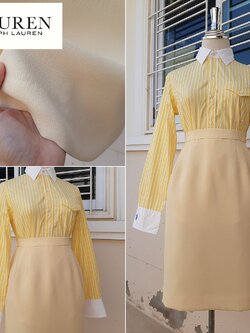 กระโปรงทรงเอสีเหลืองอ่อน