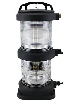 โคมไฟสัญญาณเดินเรือ 2ชั้น แบบใสแสงสว่างรอบ 360องศา CXH6-101P ระยะห่างระหว่างรูน๊อตฐาน 155×155มม.