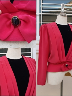 เสื้อวินเทจทรงสูท สีชมพูเปรี้ยวจี๊ดจ๊าด