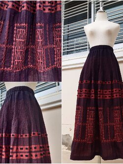 กระโปรงวินเทจลายไทย