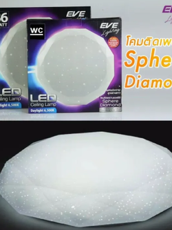 EVE โคมซาลาเปาLED รุ่น รุ่นสเฟียร์ 36W SPHERE กาแลคซี่ แสงขาว ดุจเพชร (สินค้ามีหลอดในตัว พร้อมใช้งานแล้ว)