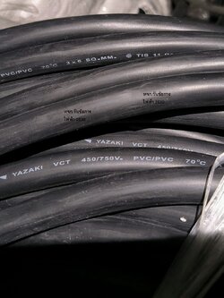 THAI YAZAKI สายไฟ VCT 3x6 ยาซากิ YAZAKI (ม้วน = 1เมตร) แบ่งตัด มัดจำก่อนตัดส่ง เนี่องจากกลัวไม่รับสินค้า