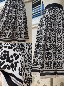 กระโปรงญี่ปุ่นลายเสือสีขาวดำ