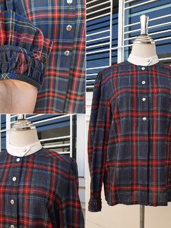 เสื้อคอปีนลายสก็อตสีเทาเข้ม