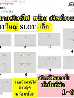 Eve ชุดสวิตซ์ไฟ ชุดปลั้กไฟ พร้อมปลั้กบ๊อก ยี่้ห้ออีฟ สวิทซ์ หน้าใหญ่ Switch Socket ฝาหน้ากาก 1 - 6 ช่อง ครบชุด พร้อมติดตั้ง