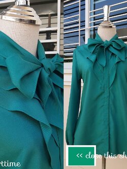 เสื้อวินเทจญี่ปุ่น อกระบายผูกโบว์ (ruffle blouse)