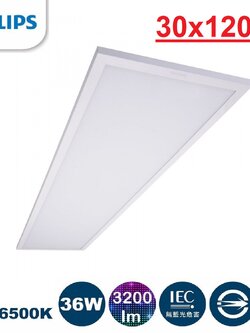 โคมไฟขนาดเท่าฝ้า Philips โคมไฟพาแนลฝังฝ้า 30x120 รุ่น RC048 โคมพาแนล rc048 LED Smart Bright Direct Panel พาแนล 36W แสงขาว Daylight
