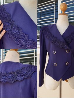 เบลเซอร์สูทวินเทจสีม่วง ปกถอดได้จ้า สภาพใหม่มากๆ