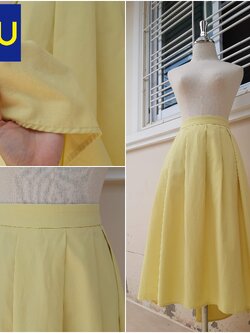 กระโปรงสาวอวบสีเหลืองแบรนด์ GU แท้