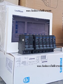PHILIPS ตู้คอนซูมเมอร์ยูนิต 6 ช่อง LEAFSTYLE PHILIPS วัสดุเป็นเหล็ก พร้อมเบรกเกอร์ และเบรกเกอร์ลูกย่อย 6ลูก เลือกampได้