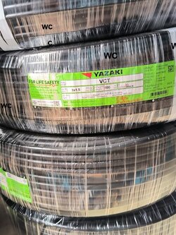 YAZAKI สายไฟกลมดำ VCT 3x1.5 SQMM. สายไฟ 3x1.5 ยี่ห้อยาซากิ ม้วนละ 100 เมตร