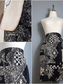 กระโปรงลูกไม้ทรงเอสีดำ ใส่ทำงานได้