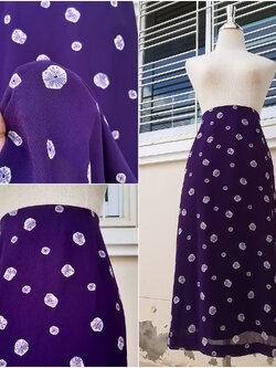 กระโปรงชีฟองสีม่วงสดใส ลายน่ารัก