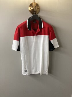 G 220438,439 เสื้อโปโลแขนสั้นแดงขาว TJ Sport ราคาเช่า 30 บาท ต่อ 1 วัน (สินค้าหมด)