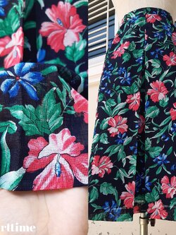 กระโปรงวินเทจลายดอกไม้