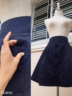 กระโปรงสั้นทรงเอสีกรมท่า