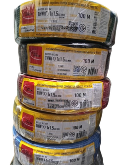 สายไฟ ทองแดงฝอย VSF 1x1.5 ยาว 100เมตร ยี่ห้อ THAIUNION THW(F) เดินตู้ไฟฟ้า สายไฟคอนโทรล เบอร์ 1.5 เลือกสีได้ ทองแดงฝอย A1