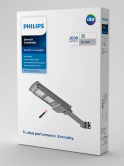 Philips โคมถนนโซล่าเซลล์ ฟิลลิป์ รุ่น 200W BRC010 พร้อมขาและตัวจับ SOLARCELL
